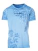 KOROSHI Kurzarm T-Shirt in blau