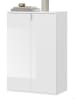 Inn.Furn Kommode weiß Hochglanz 61 x 99 cm 2-türig, Schuhschrank mit 6 Fächern