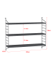 en.casa Wandregal Strängnäs in Grau (H)50cm (B)60cm (T)15cm