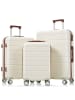 ABRIHOME Kofferset in Beige 3-teilig mit Spinner Rädern und TSA Schloss
