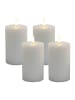 relaxdays 4 x LED Kerzen in Hellgrau - (H)13 x Ø 7,5 cm