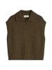 Marc O'Polo Ärmelloser Polo-Pullover loose in Burnt Coffee Melange