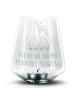 Mr. & Mrs. Panda Gravur Windlicht Pinguin umarmen mit Spruch in Transparent