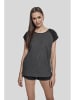 Urban Classics Urban Classics Damen Ladies Contrast Raglan Tee in charcoal/black