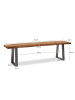 FineBuy Sitzbänk in Braun / Akazie / 140x40x46