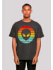 F4NT4STIC Oversize T-Shirt Alien Retro Sonnenuntergang in schwarz