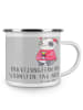 Mr. & Mrs. Panda Emaille Tasse Brautjungfern Wunder mit Spruch in Heather Grey