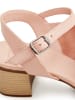 CESARE GASPARI Sandalen mit Blockabsatz aus Leder in Pink