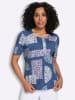 Sieh an! Rundhals-Shirt in jeansblau-eisblau-bedruckt