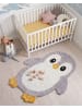 Beliani Kinderteppich WADDLES in Grau/Weiß/Gelb - (W) 100 x (L) 120 cm