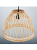 home24 home24 1-flammige Pendelleuchte aus Eisen & Rattan in Beige, 35 x 150 x 35 cm in Beige