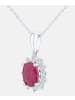 Diamant L'éternel Halskette mit Anhänger aus 375 Weißgold mit Diamant mit Rubin