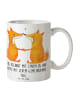 Mr. & Mrs. Panda Tasse Hochzeit Liebe mit Spruch in Weiß
