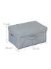 relaxdays 2 x Aufbewahrungsbox in Grau - (B)23 x (H)17 x (T)33 cm