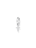 Thomas Sabo Einzel Creole Mit Kreuz Anhänger in silber, weiß