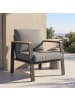 home24 Loungesessel Aviel in Anthrazit / Braun