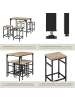 tectake Bartisch-Set Edinburgh mit höhenverstellbaren Kunststofffüßen, Industrial Holz h