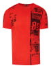 Rusty Neal Washed Biker T-Shirt mit Front & Back Prints in Rot