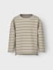 name it Gestreiftes Langarmshirt Rundhals Pullover Tiefe Schultern in Sand