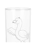 Mr. & Mrs. Panda Glas Flamingo Yoga ohne Spruch in Transparent