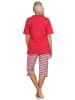 NORMANN Capri Pyjama Capri Shorts Schlafanzug EthnoStyle - 79895 in rot