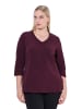 Ulla Popken Langarmshirt in dunkle pflaume
