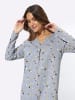 Sieh an! Nachthemd in grau-meliert-marine-bedruckt