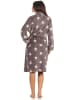 NORMANN Bademantel Sterne Morgenmantel Coralfleece - 51272 in grau
