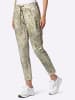 Heine Jerseyhose in khaki-sand-bedruckt