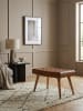 KADIMA DESIGN Sitzhocker 67x47x39 cm Mango Massivholz / Echtleder