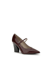 Pinko Bordeaux Kalb Leder Bos Taurus Hoch Absatz Pumps