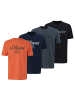 s.Oliver T-Shirt 4er Pack in Hellrot/Dunkelblau/Dunkelgrau/Schwarz