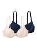 SPEIDEL Schalen-BH Cotton & More in Dunkelblau / beige