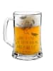 Mr. & Mrs. Panda Gravur Bierkrug Rotkehlchen Federn mit Spruch in Transparent