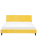 Beliani Doppelbett FITOU in Gelb/Dunkler Holzfarbton - (W) 190 x (H) 87 x (L) 214 cm