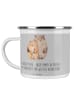 Mr. & Mrs. Panda Emaille Tasse 10. Hochzeitstag Rosenhochzeit mi... in Heather Grey