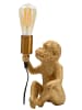 Mauro Ferretti Tischleuchte „Affe“ aus goldenem Kunstharz, 17 x 14,5 x 25 cm