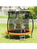 COSTWAY Ø366cm Trampolin Outdoor mit Leiter 3+ Jahre in Orange