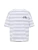 ELBSAND T-Shirt Gry in Coldwater + Bright White STRIPE