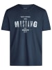 Mustang T-Shirt Basic Print Tee in Blau
