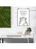 Mr. & Mrs. Panda Wandbild Chinchilla Blume Motiv mit Spruch in Weiß