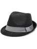 styleBREAKER Trilby Hut in Schwarz / Hellgrau