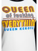 Queen Kerosin Queen Kerosin 3/4-Arm Shirt Queen Of F*cking Everything in weiß