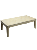FineBuy Couchtisch in Weiß / Mango / 120x60x40