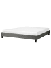 Beliani 2-tlg Doppelbett ROANNE in Grau/Braun