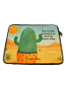 Mr. & Mrs. Panda Laptop Tasche Kaktus Sonne Design mit Spruch in Weiß