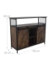relaxdays Sideboard in Braun/ Schwarz - (B)100 x (H)80 x (T)33 cm