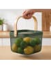 relaxdays 2 x Drahtkorb in Mint/ Natur - (B)26 x (H)17,5 x (T)24 cm