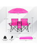 COSTWAY 2-Sitzer Campingstuhl mit Sonnenschirm in Rosa
