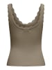 JACQUELINE de YONG Gerippter Stricktop mit Muschelsaum in Olive
